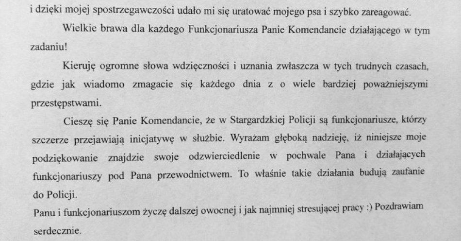 zdjęcie: Podziękowania dla stargardzkich policjantów po skutecznej akcji / fot. KPP w Stargardzie