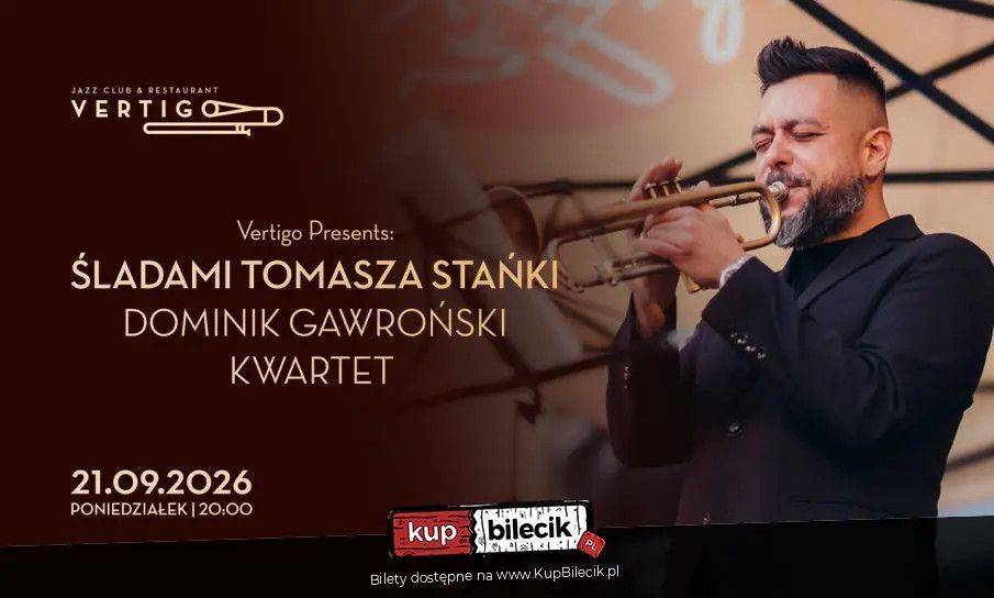 zdjęcie: Vertigo Presents: Śladami Tomasza Stańki - Dominik Gawroński Kwartet / kupbilecik24.pl / Vertigo Presents: Śladami Tomasza Stańki - Dominik Gawroński Kwartet