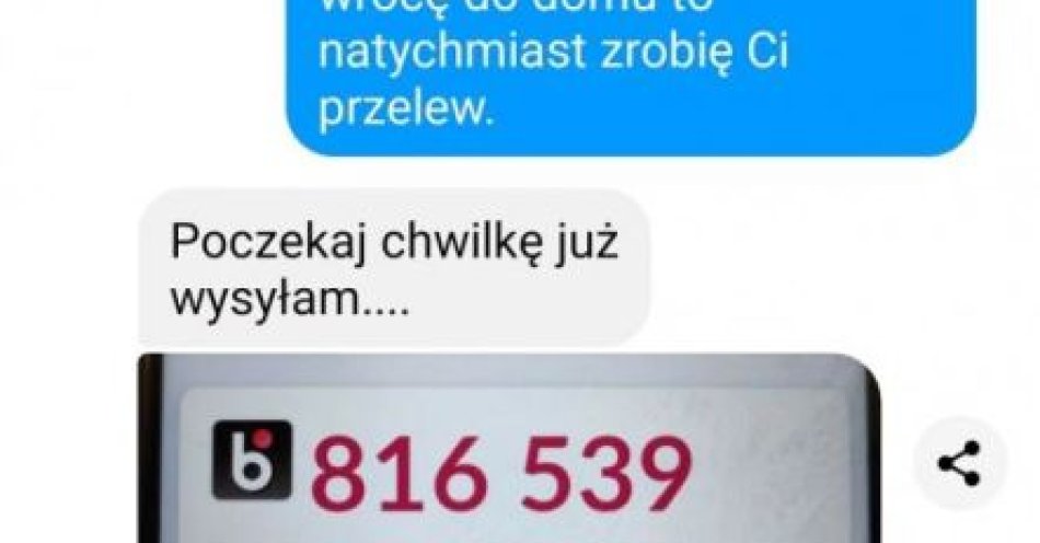 zdjęcie: Uwaga na oszustów wyłudzających kody BLIK / fot. KPP w Wołowie