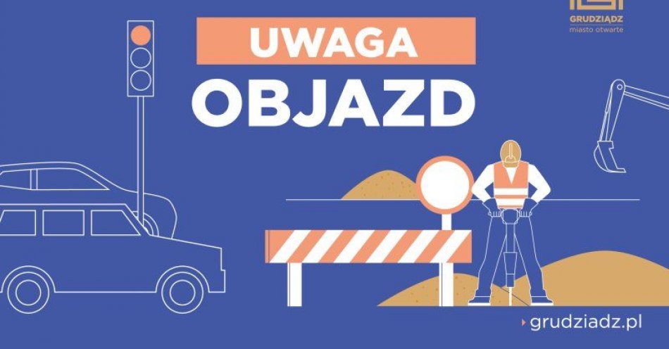 zdjęcie: Utrudnienia na skrzyżowaniu ulic Chełmińskiej i Bydgoskiej / fot. UM Grudziądz