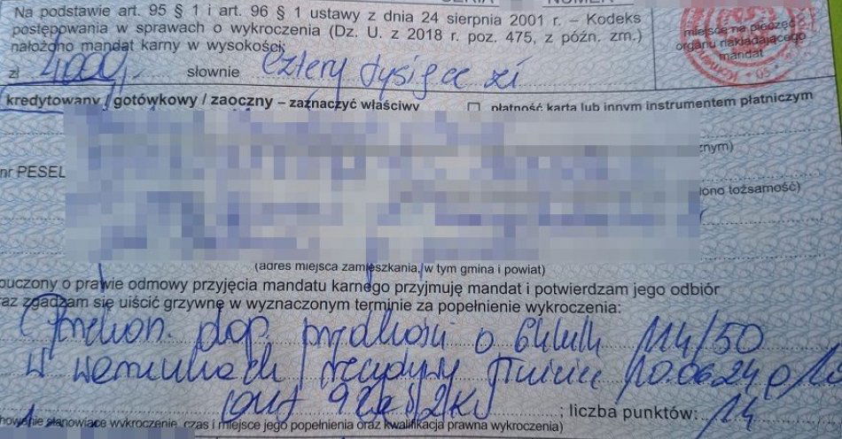 zdjęcie: Drogowy recydywista dostał 4 tysiące mandatu, stracił też prawo jazdy / fot. KMP Biała Podlaska