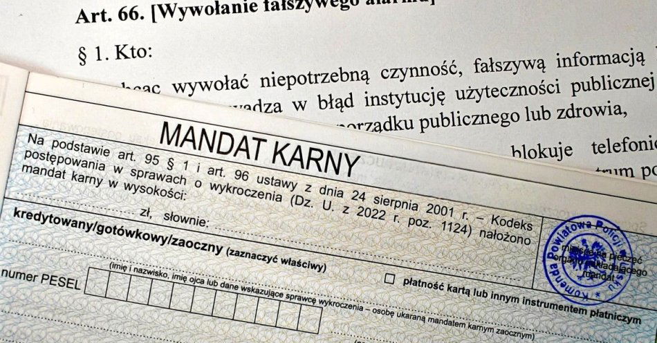 zdjęcie: Wezwał policję bo się nudził i dostał mandat / fot. KPP w Łasku