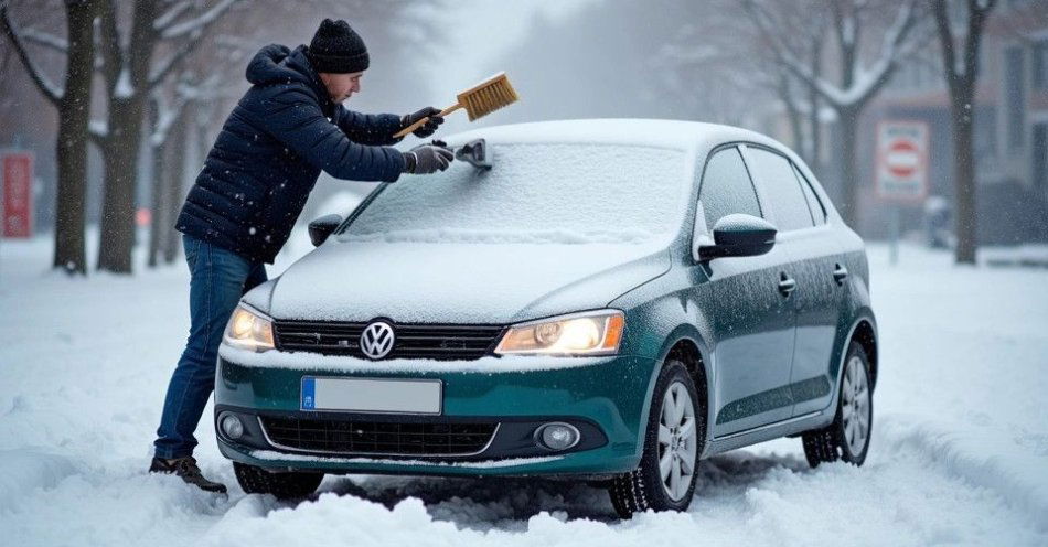zdjęcie: Odśnież auto przed jazdą Zadbaj o bezpieczeństwo / TM/ przykładowa ilustracja
