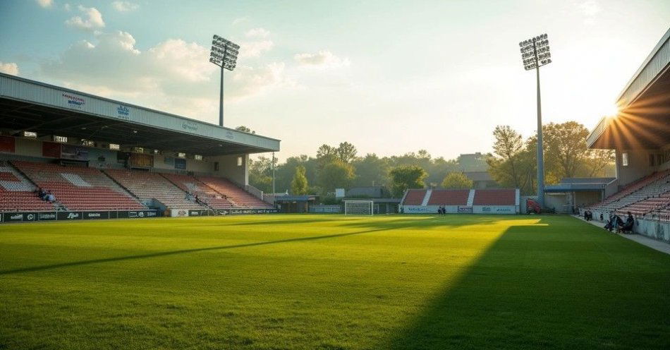 zdjęcie: Sport w Zgorzelcu: od juniorów po II ligę / Boisko sportowe w małym mieście, wieczorne światło, film grain /TMAI