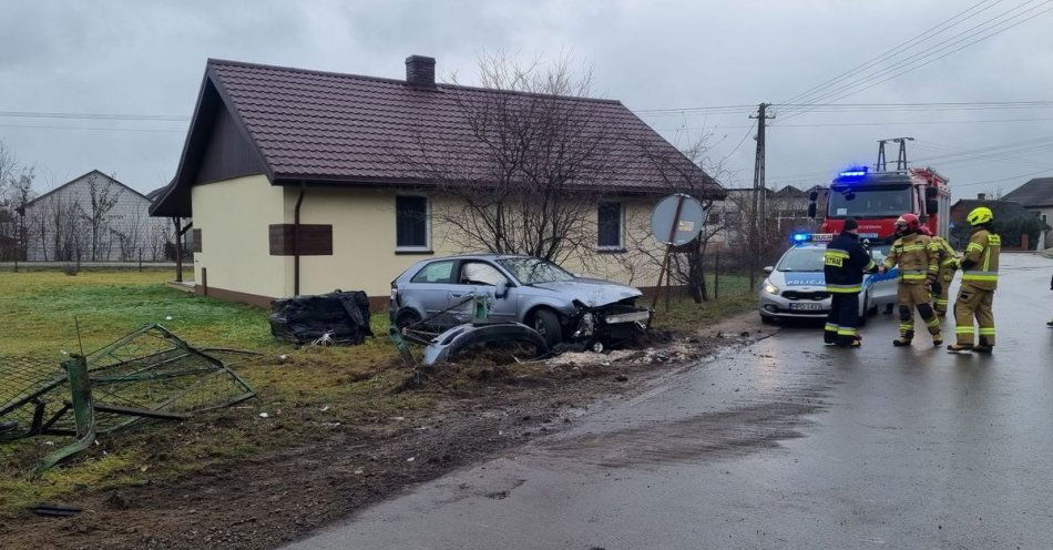 zdjęcie: Pijany kierowca Audi wjechał w ogrodzenie / fot. KPP Ryki