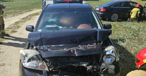 Kolizja przy stacji paliw Orlen