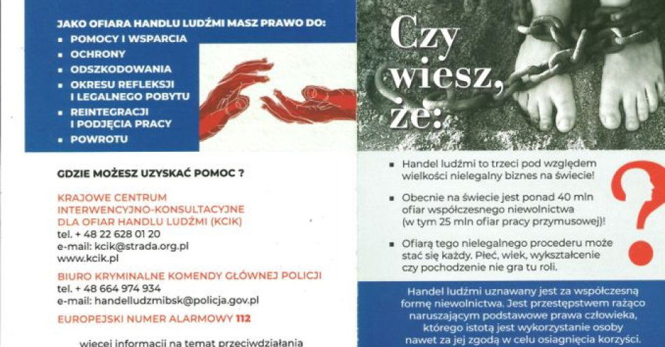 zdjęcie: Nie jesteś na sprzedaż! Nie stań się ofiarą handlu ludźmi / fot. KPP w Wyszkowie