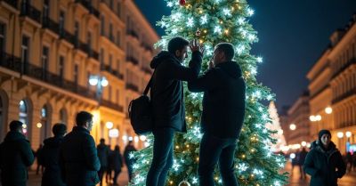 Poszukiwany zatrzymany po wspinaczce na ozdoby świąteczne