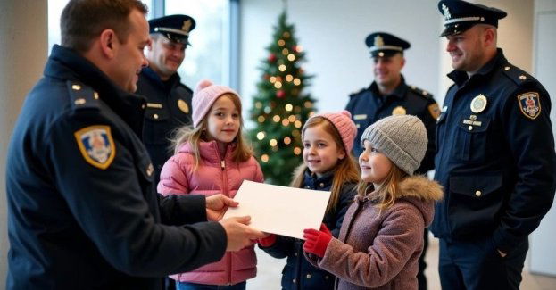 Przedszkolaki z Oleśna złożyły świąteczne życzenia policjantom