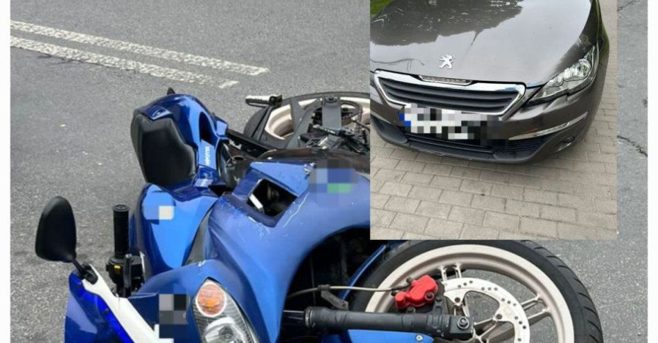 zdjęcie: Zderzenie osobówki z motorowerem w Lubartowie - uważajmy na jednoślady! / fot. KPP Lubartów
