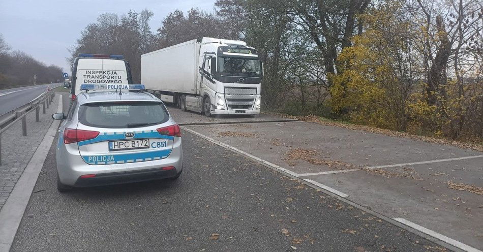 zdjęcie: Mogilno: kontrole ciężarówek sprawdzali trzeźwość i wagę / fot. KPP Mogilno