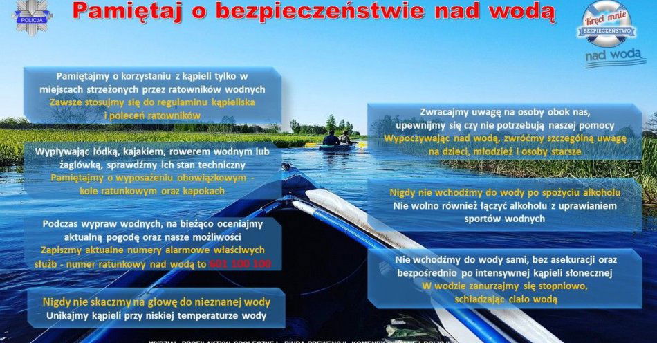 zdjęcie: Apelujemy o rozsądek podczas przebywania nad wodą! / fot. KPP w Kwidzynie