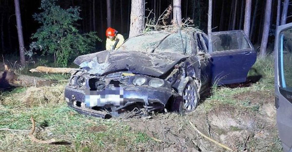 zdjęcie: Wypadek drogowy w lipie / fot. KPP Oborniki