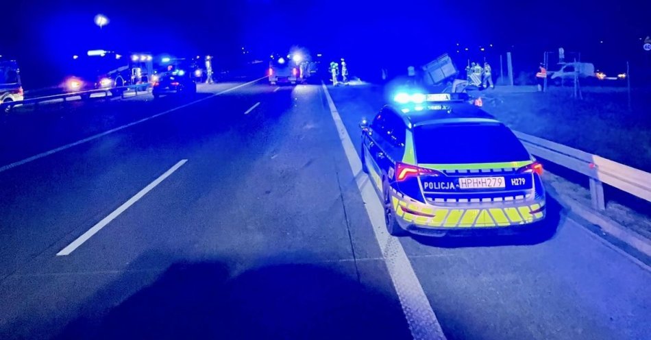 zdjęcie: Wypadek z udziałem pojazdu przewożącego zwierzęta / fot. KPP w Garwolinie