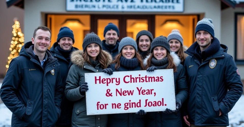 zdjęcie: Policjanci z Bierunia składają świąteczne życzenia mieszkańcom / TM/ przykładowa ilustracja