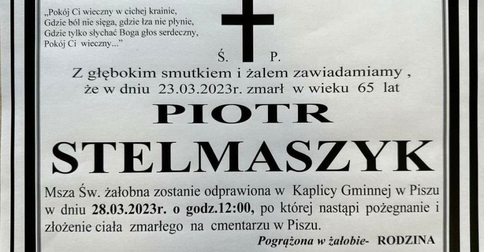 zdjęcie: Pan Piotr na zawsze pozostanie w naszej pamięci / fot. KPP w Piszu