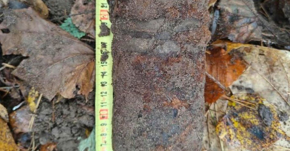 zdjęcie: Niewybuch z II wojny znaleziony w iławskim lesie / fot. KPP w Iławie Ujawniony niewybuch