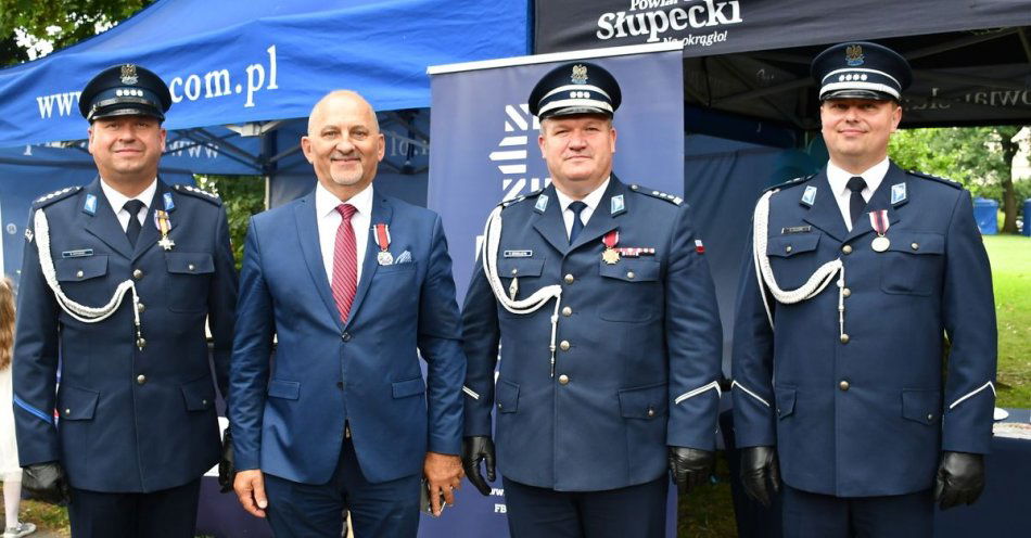 zdjęcie: Policjanci i samorządowcy z powiatu słupeckiego na obchodach Święta Policji w Poznaniu - 2024 / fot. KPP Słupca