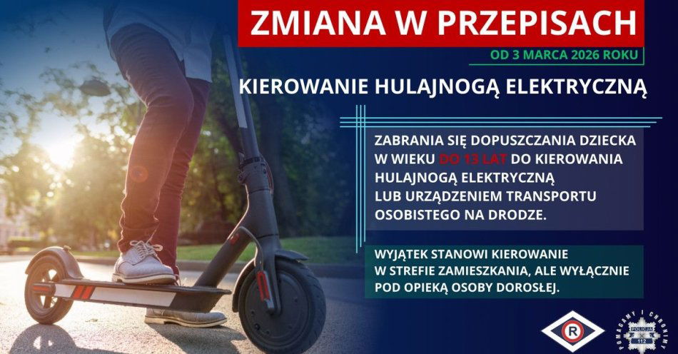 zdjęcie: Kto od marca nie może jeździć hulajnogą elektryczną / fot. KPP w Lęborku