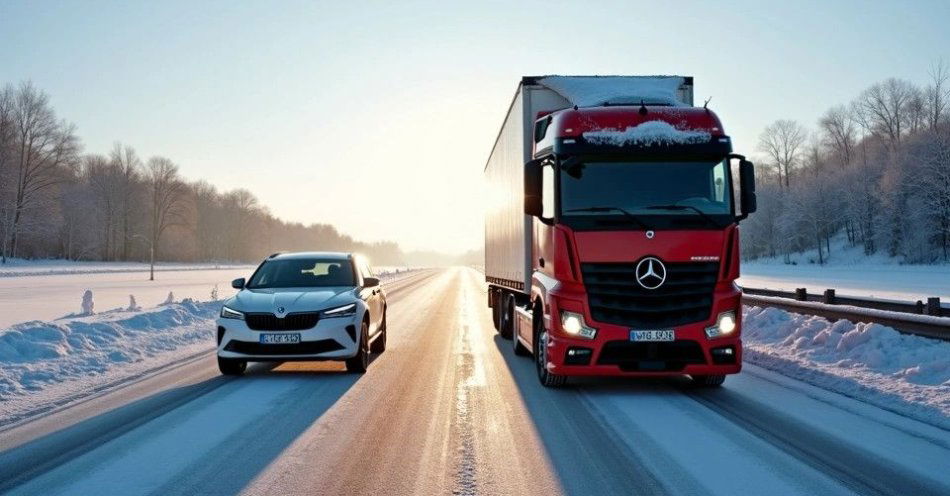 zdjęcie: Mandat 1100 zł i 10 punktów za lód na dachu ciężarówki / TM/ przykładowa ilustracja