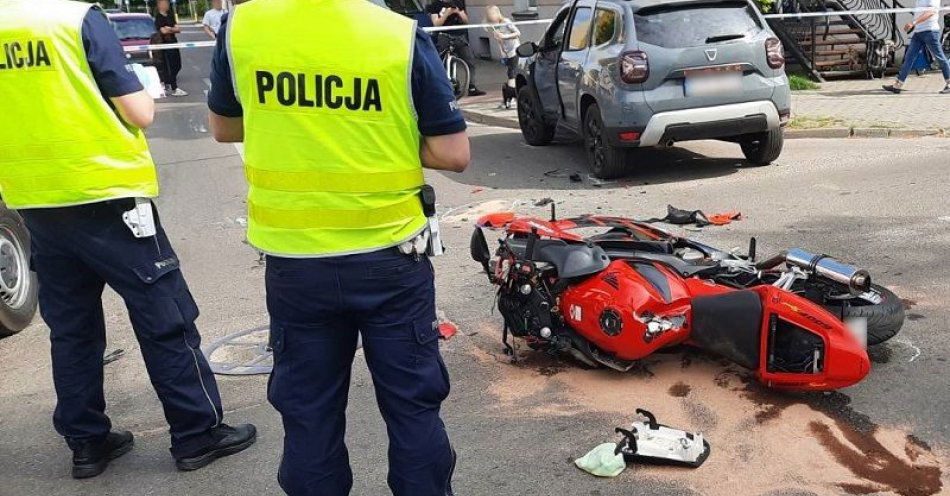 zdjęcie: Wypadek z udziałem motocyklisty w Lęborku / fot. KPP w Lęborku