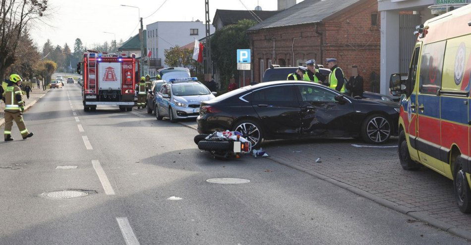 zdjęcie: Zderzenie w Radziejowie Opel wymusił pierwszeństwo motocykliście / fot. KPP w Radziejowie