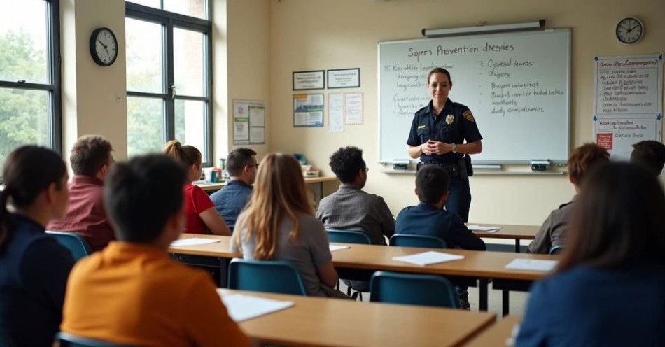 zdjęcie: Policjanci uczą młodzież o hejcie i zagrożeniach narkotykowych / TM/ przykładowa ilustracja