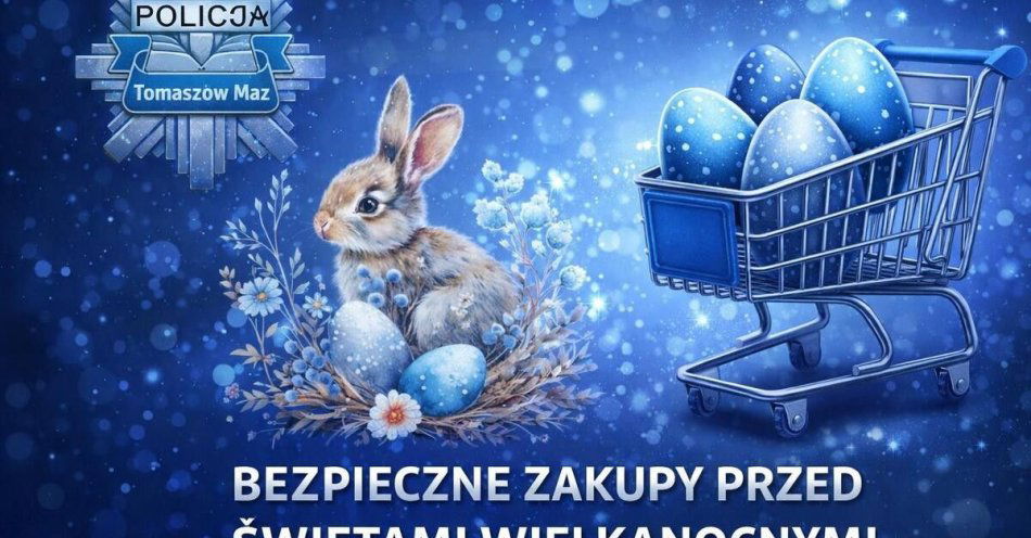 zdjęcie: Jak bezpiecznie zrobić zakupy przed Wielkanocą / fot. KPP w Tomaszowie Mazowieckim