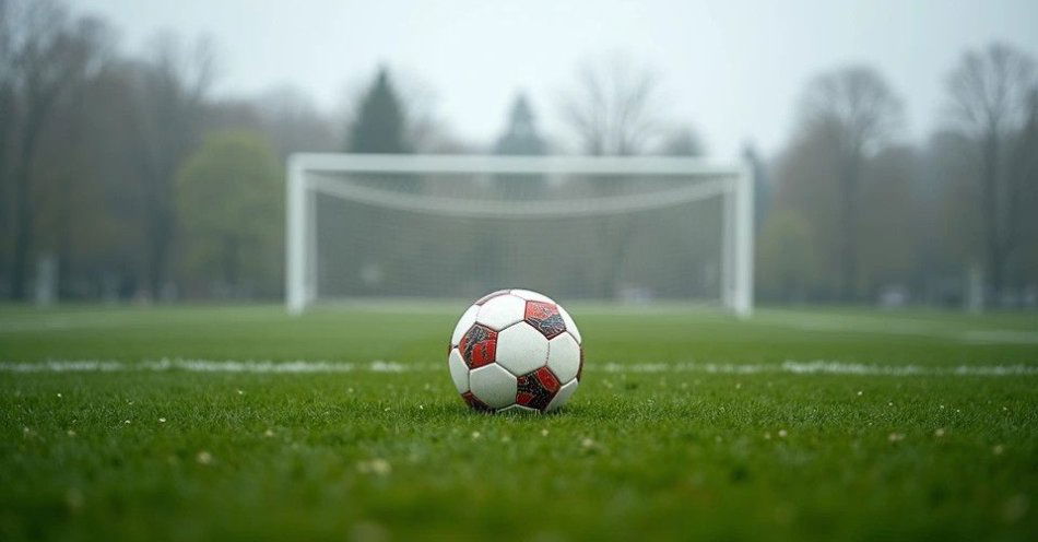 zdjęcie: Zatoka Braniewo podejmie Dąb Kadyny w hitie klasy okręgowej / Piłka na murawie boiska podczas meczu piłkarskiego