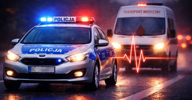 Policjant z Brojców eskortował transport krwi na operację