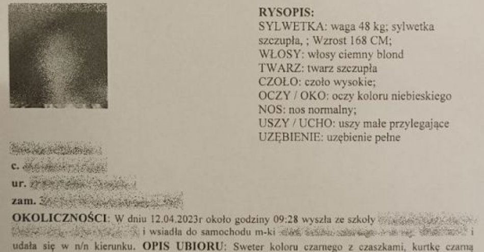 zdjęcie: Zaginiona nieletnia odnaleziona w Niemczech / fot. KMP w Tarnowie