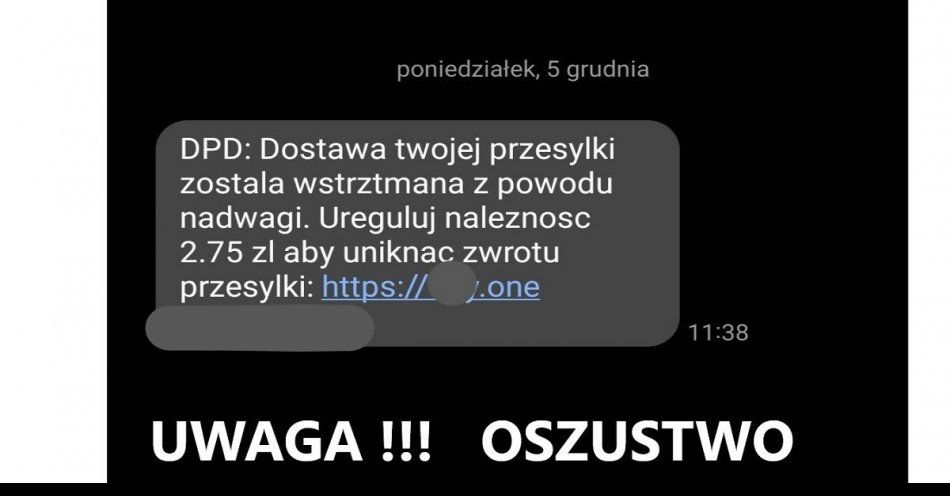 zdjęcie: Jeśli dostaniesz sms o dopłacie do paczki – nie klikaj w nadesłany tam link / fot. KPP w Zduńskiej Woli