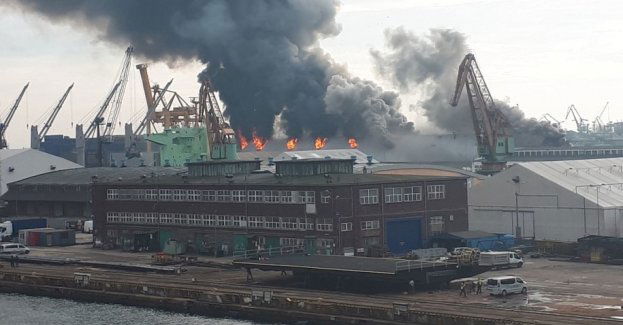 Pożar w porcie w Gdyni