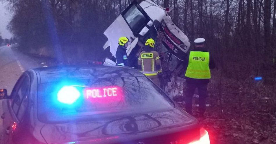 zdjęcie: Policjanci pracowali na miejscu śmiertelnego wypadku drogowego w Bystrej / fot. KPP w Pruszczu Gdańskim