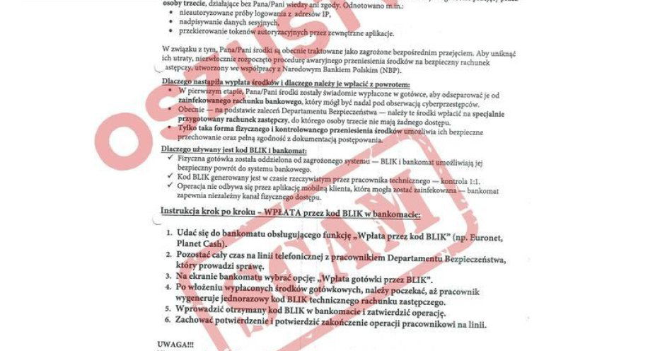 zdjęcie: Oszustwo na pracownika banku. Mieszkanka straciła 15 000 zł / fot. KPP w Wejherowie