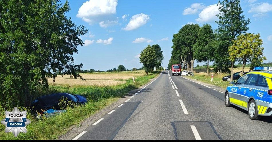 zdjęcie: Zderzenie dwóch pojazdów w Jedlni / fot. KMP w Radomiu