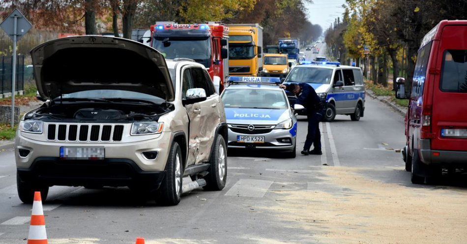 zdjęcie: Wypadek przy jednej z kraśnickich szkół / fot. KPP Kraśnik