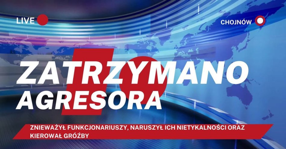 zdjęcie: Agresywny mężczyzna zatrzymany usłyszał zarzuty i został objęty dozorem policyjnym / fot. KMP w Legnicy