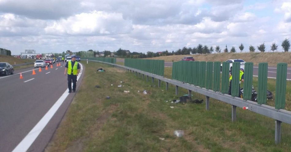 zdjęcie: Motocyklista zginął na drodze ekspresowej / fot. KMP Lublin
