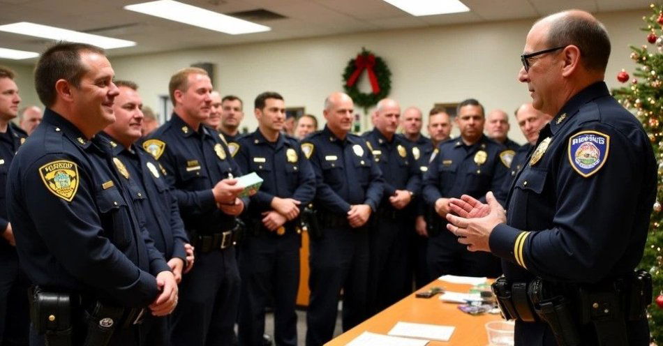 zdjęcie: Świąteczne życzenia dla policjantów KPP Namysłów / TM/ przykładowa ilustracja