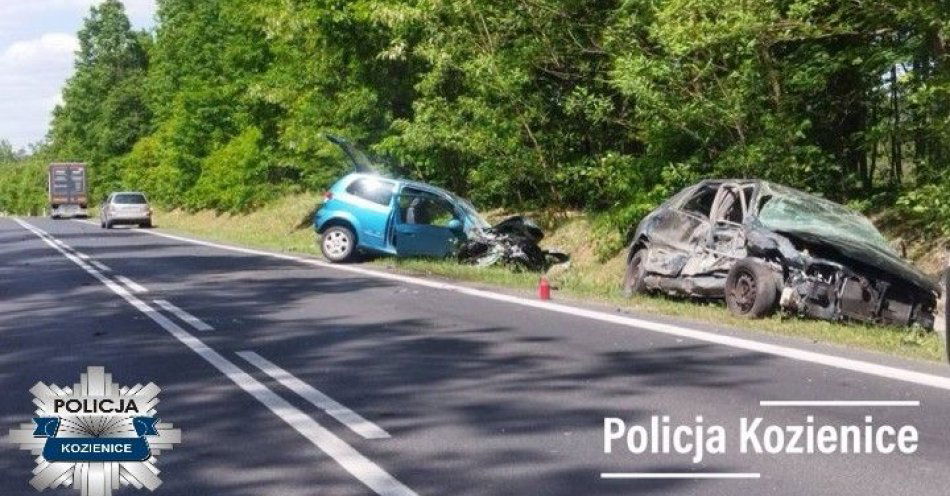 zdjęcie: Wypadek na DK 79 w miejscowości Bogucin / fot. KPP w Kozienicach