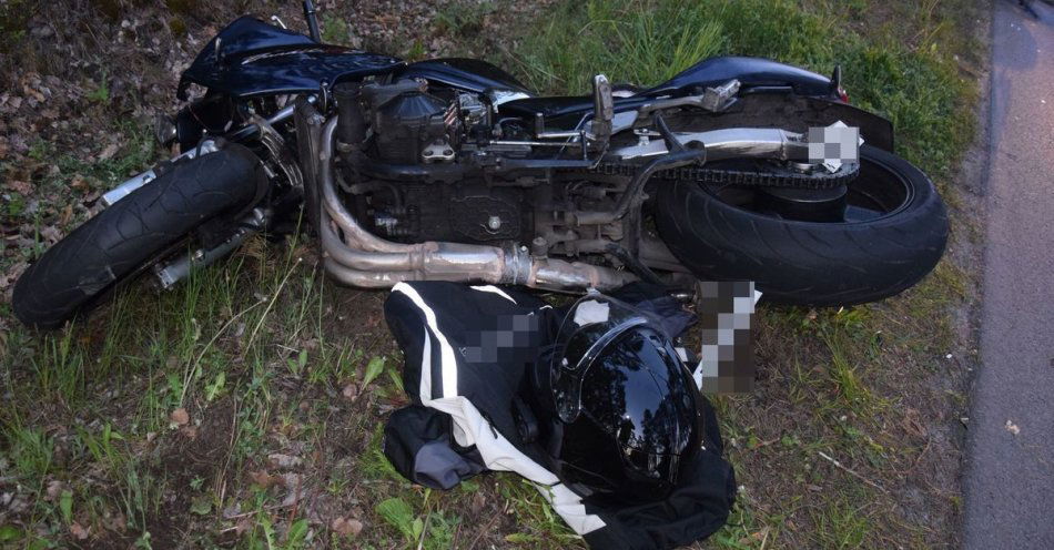 zdjęcie: Wypadek z udziałem rowerzysty i motocyklisty / fot. KPP Biłgoraj