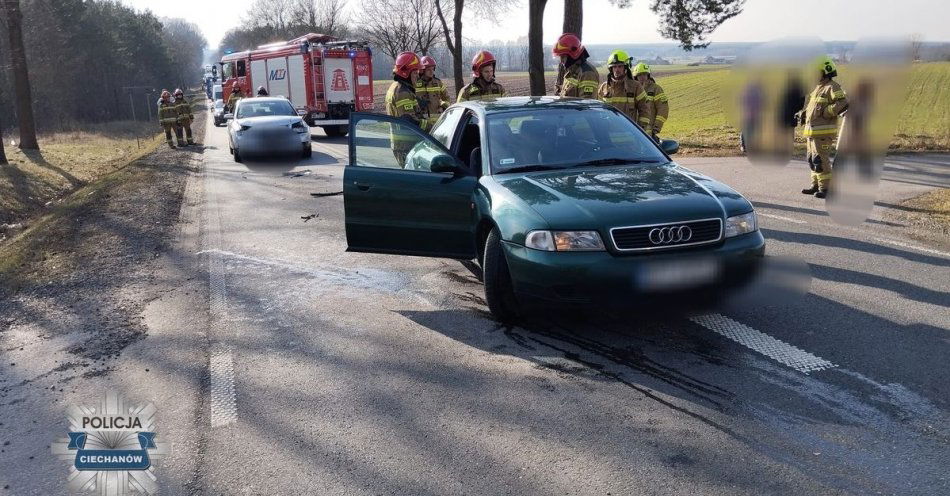 zdjęcie: Wypadek na krajowej pięćdziesiątce. Ranny 27-letni pasażer audi / fot. KPP w Ciechanowie