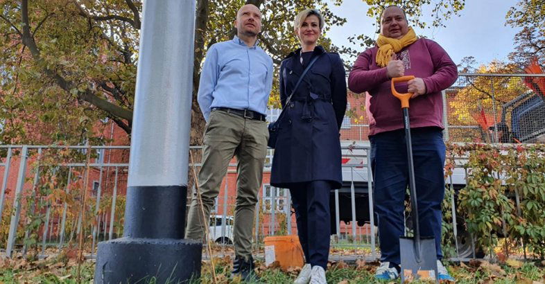 zdjęcie: Jeszcze bardziej zielone linie tramwajowe. Słupy trakcyjne porosną bluszczem / fot. nadeslane