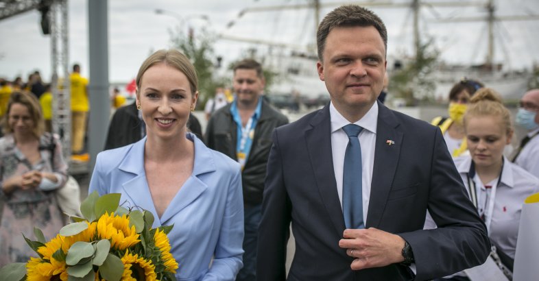 zdjęcie: Wystąpienie programowe Szymona Hołowni w Gdyni / fot. nadesłane