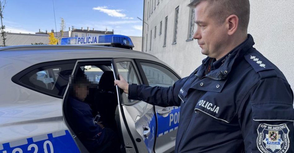 zdjęcie: Włamywacz zatrzymany przez policjantów z Gniewina bezpośrednio po włamaniu / fot. KPP w Wejherowie