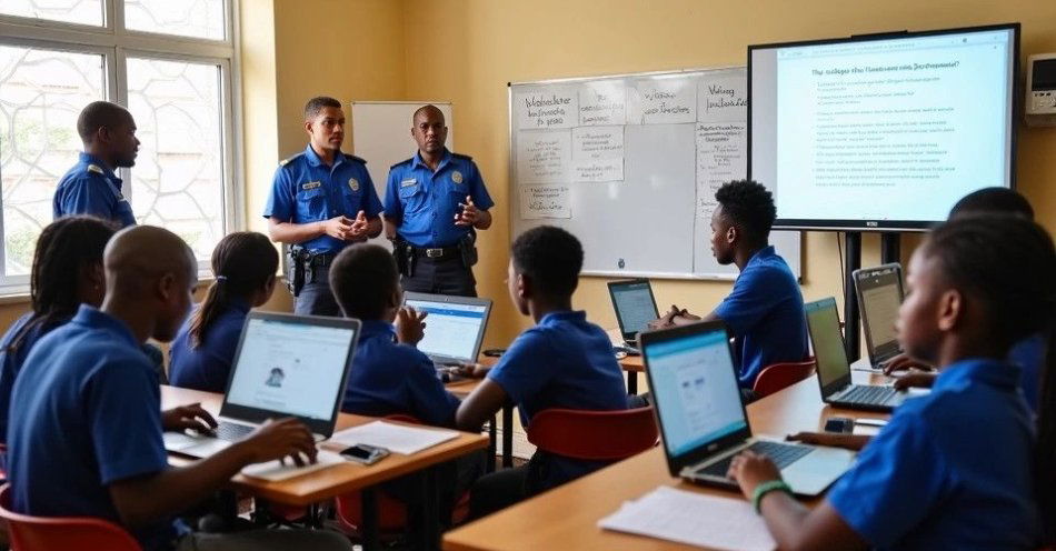 zdjęcie: Policjanci uczą bezpieczeństwa cyfrowego uczniów / TM/ przykładowa ilustracja