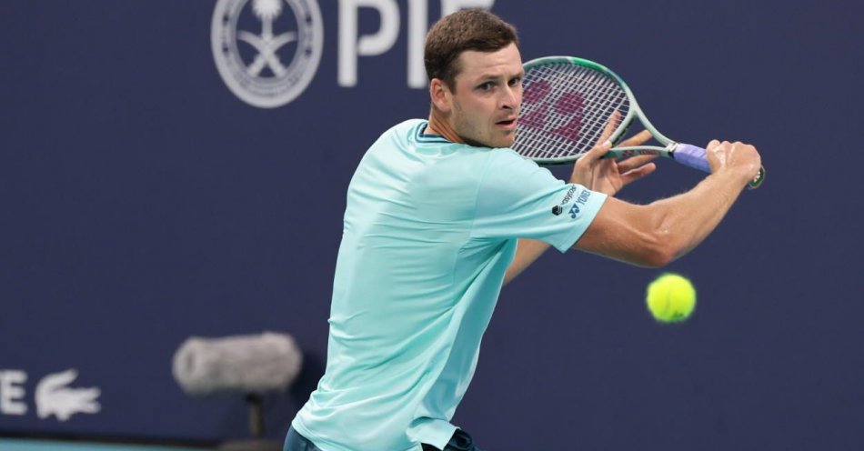 zdjęcie: Hubert Hurkacz odpadł w 1/8 finału turnieju ATP rangi 1000 w Miami / fot. PAP