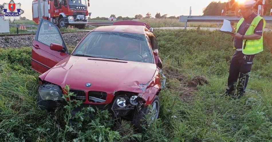 zdjęcie: Wypadek na przejeździe kolejowym / fot. KMP Zamość