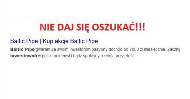 Seniorzy z dolnego śląska chcieli zainwestować w "Baltic Pipe" a stracili oszczędności